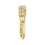 Ladies 10K Yellow Gold Diamond Fashion Ring 0.16 Ct Round & Baguette Diamond Jewelry - Image 3