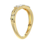 Ladies 10K Yellow Gold Diamond Fashion Ring 0.16 Ct Round & Baguette Diamond Jewelry - Image 4