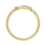 Ladies 10K Yellow Gold Diamond Fashion Ring 0.16 Ct Round & Baguette Diamond Jewelry - Image 2