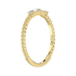 Ladies 10K Yellow Gold Diamond Fashion Ring 0.16 Ct Round & Baguette Diamond Jewelry - Image 4