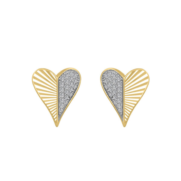 LADIES EARRINGS 0.13CT ROUND DIAMOND 10K YELLOW GOLD