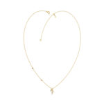 Stylish 10K Yellow Gold Ladies “F” Letter Necklace Featuring Round Ruby Diamonds And Pearl Accents. A Delicate And Personalized Fine Jewelry - Image 3