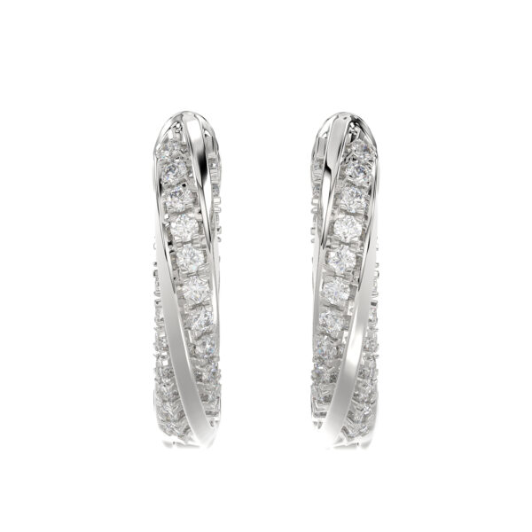 Elegant 10K White Gold Hoop Earrings Featuring 0.25Ct Round Diamonds With Brilliant Sparkle And Timeless Design. Perfect For Everyday Wear, Gifts, Ann