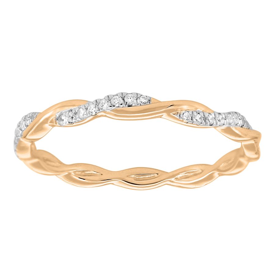 LADIES BAND 0.20CT ROUND DIAMOND 10K ROSE GOLD - Image 1