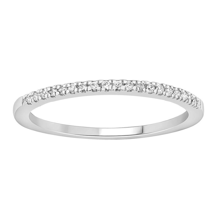 LADIES STACKABLE BAND 0.11CT ROUND BLACK DIAMOND 14K WHITE GOLD - Image 1