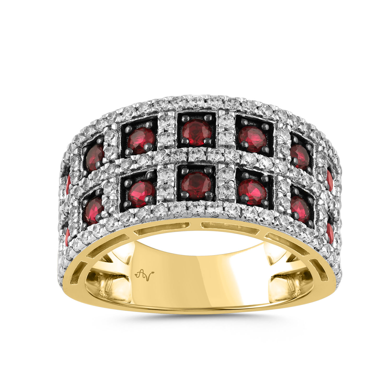 LADIES RING 1.62CT RUBY/ROUND DIAMOND 14K YELLOW GOLD (CENTER STONE 1.00CT RUBY DIAMOND) - Image 1