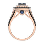 Bold And Elegant 14K Rose Gold Ladies Ring Featuring 1.50Ct Round Diamonds In Blue, Dark Brown , And White Tones. A Striking Multi-Stone Design Perfec - Image 2