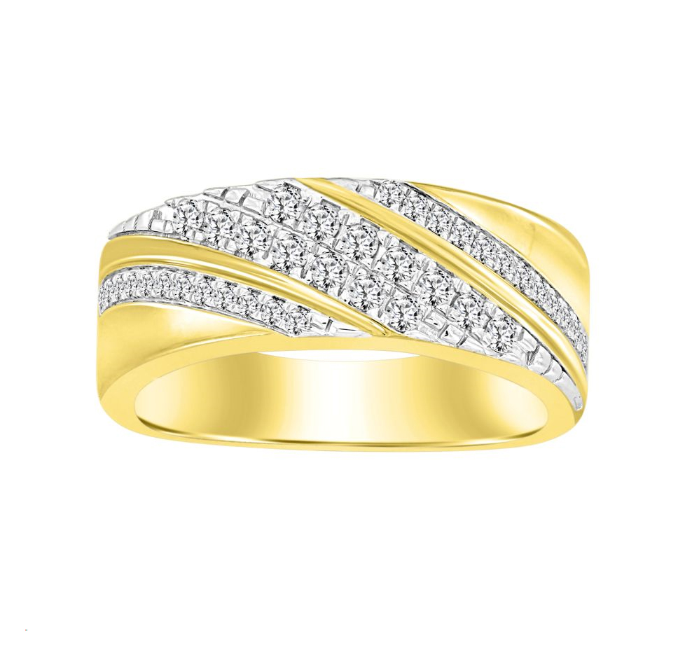 MEN'S BAND 0.50CT ROUND DIAMOND 14K YELLOW GOLD (SI QUALITY) - Image 1