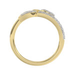 Stylish 10K Yellow Gold Emori Ring Featuring Petal Swag Design With 0.20 Ct Round Diamonds. A Graceful And Elegant Jewelry Piece For Women. - Image 2
