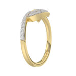 Stylish 10K Yellow Gold Emori Ring Featuring Petal Swag Design With 0.20 Ct Round Diamonds. A Graceful And Elegant Jewelry Piece For Women. - Image 4