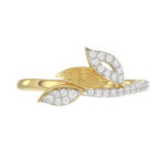 Stylish 10K Yellow Gold Emori Ring Featuring Petal Swag Design With 0.20 Ct Round Diamonds. A Graceful And Elegant Jewelry Piece For Women. - Image 5