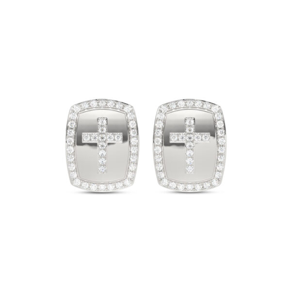 0.25CT Round Diamond Cross Earrings For Women In Sterling Silver Fashion Jewelry