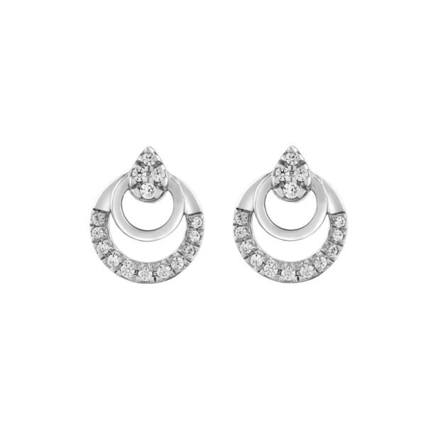 Ladies Sterling Silver 0.13CT Round Diamond Earrings Classic Fashion Jewelry Gift