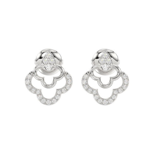 Ladies Sterling Silver 0.13CT Round Diamond Earrings Classic Fashion Jewelry Gift