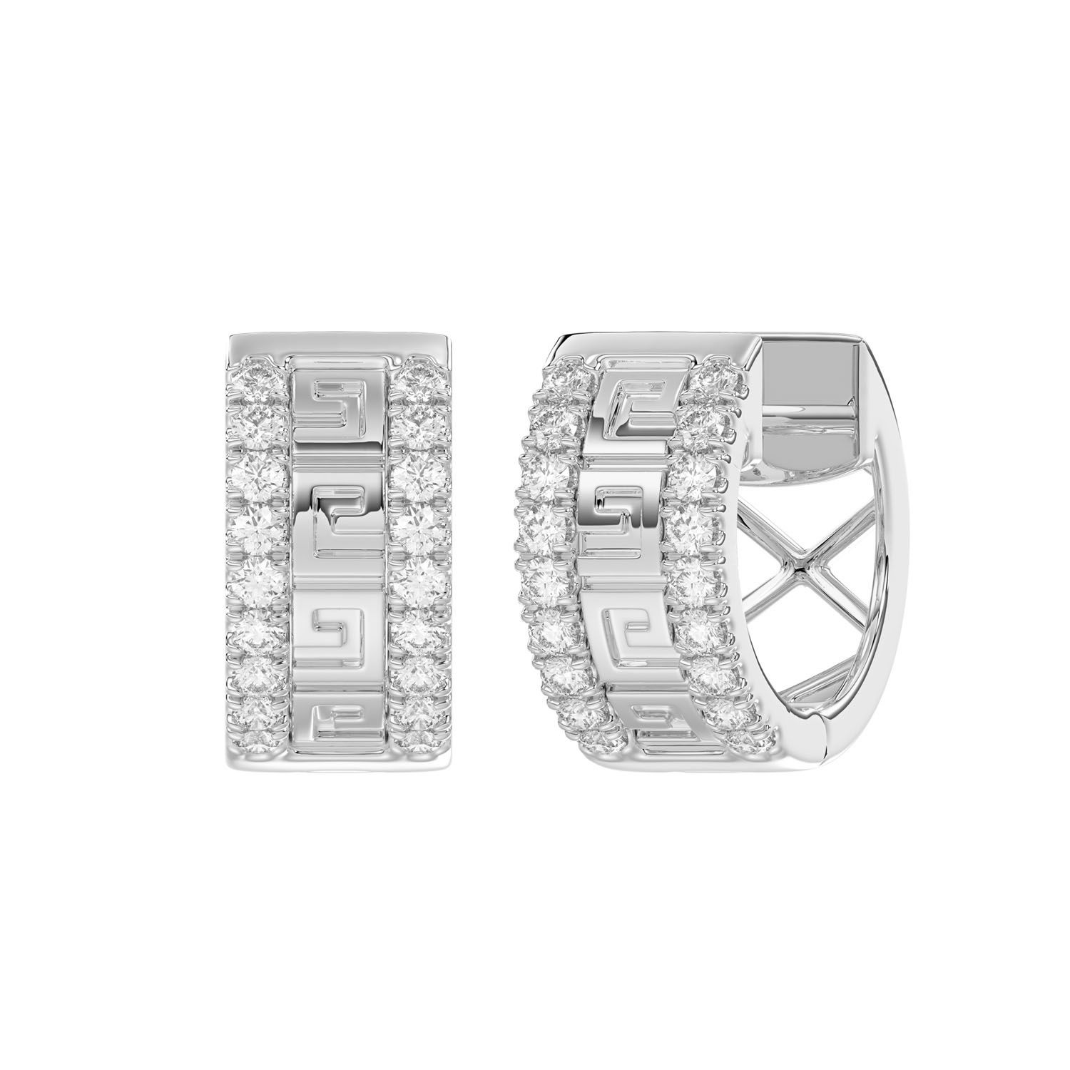 0.25CT Round Diamond Hoop Earrings For Women In Sterling Silver Fashion Jewelry - Image 1