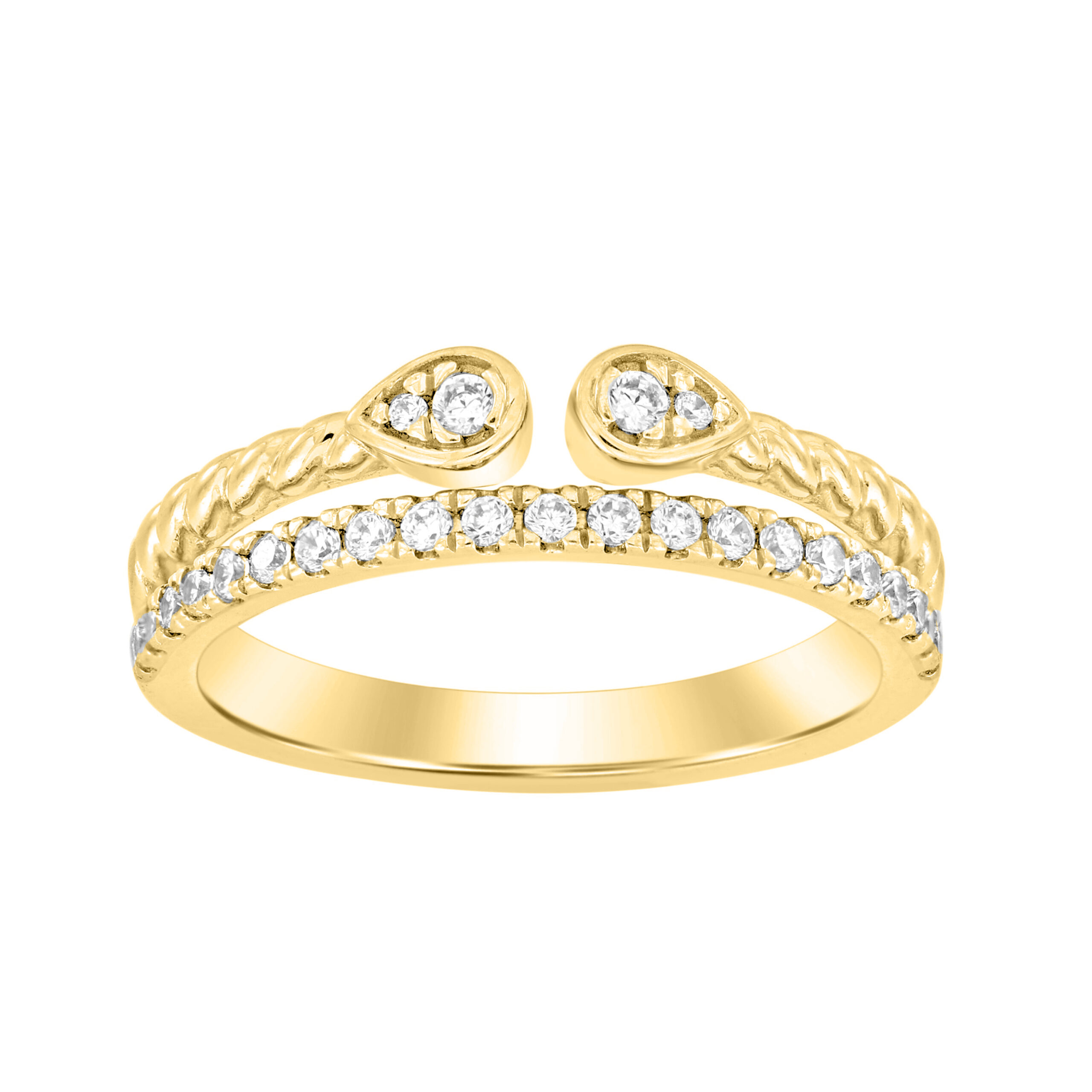 LADIES RING 0.25CT ROUND DIAMOND 14K YELLOW GOLD - Image 1