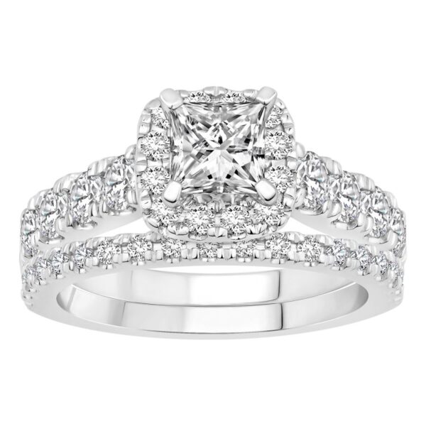 LADIES BRIDAL SET 2.30CT ROUND DIAMOND 14K WHITE GOLD (SI QUALITY) (CENTER STONE 0.75CT ROUND DIAMOND)