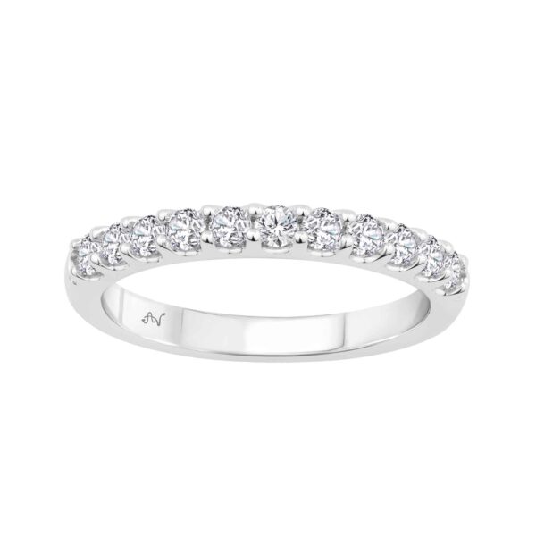 LADIES BAND 0.50CT ROUND DIAMOND 14K WHITE GOLD (SI QUALITY)