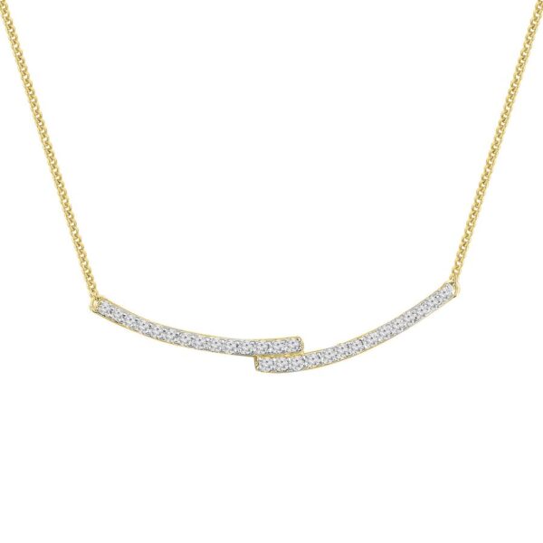 LADIES NECKLACE 0.20CT ROUND DIAMOND 10K YELLOW GOLD