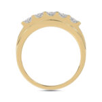 MEN'S BAND 1.50CT ROUND DIAMOND 10K YELLOW GOLD - Image 2