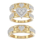LADIES TRIO SET 1.00CT ROUND DIAMOND 10K YELLOW GOLD