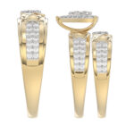 LADIES TRIO SET 1.00CT ROUND DIAMOND 10K YELLOW GOLD - Image 3