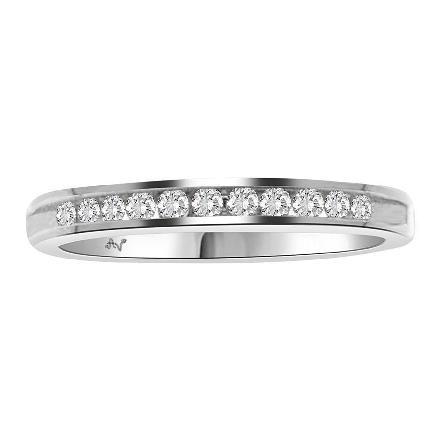 LADIES BAND 0.15CT ROUND DIAMOND 14K WHITE GOLD (SI QUALITY) - Image 1