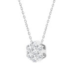 LADIES PENDANT WITH CHAIN 0.50CT ROUND DIAMOND 14K WHITE GOLD - Image 2