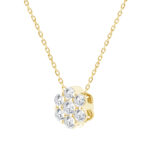 LADIES PENDANT WITH CHAIN 0.50CT ROUND DIAMOND 14K YELLOW GOLD - Image 2