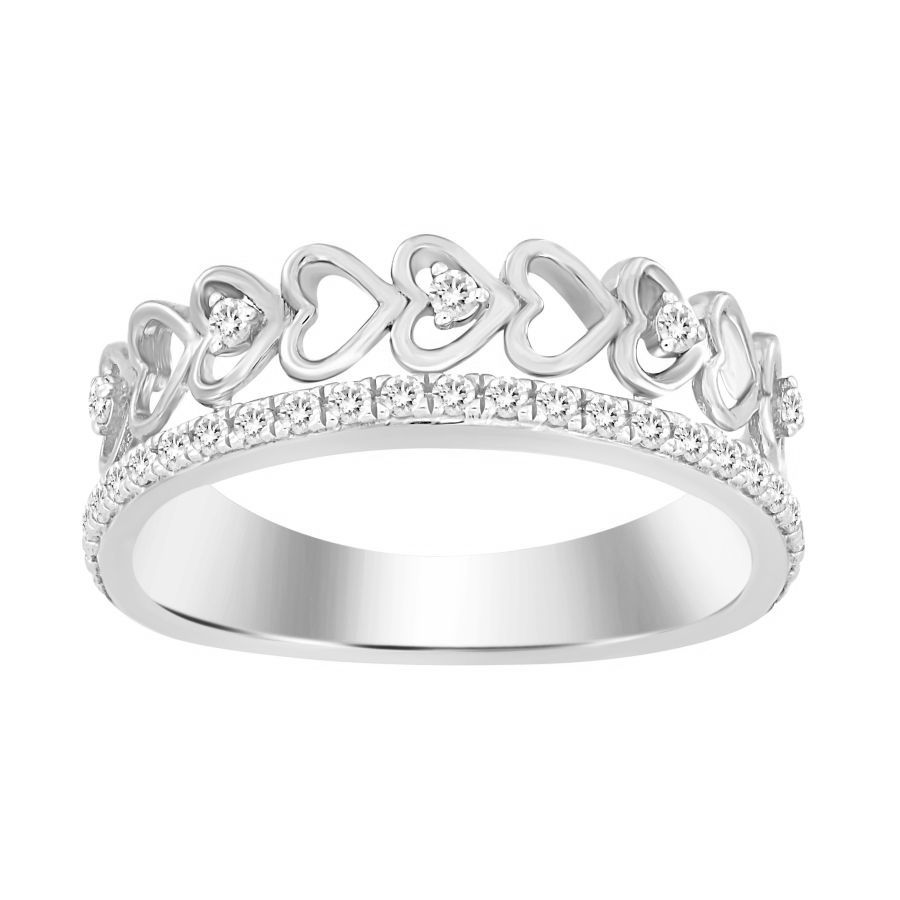 LADIES RING 0.20CT ROUND DIAMOND 14K WHITE GOLD (SI QUALITY) - Image 1