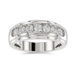 MEN'S BAND 1.00CT ROUND DIAMOND 10K WHITE GOLD