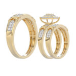 LADIES TRIOS 1.00CT ROUND DIAMOND 10K YELLOW GOLD - Image 4