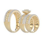 LADIES TRIOS SET 1.50CT ROUND DIAMOND 10K YELLOW GOLD - Image 4