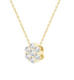 LADIES PENDANT WITH CHAIN 0.50CT ROUND DIAMOND 14K YELLOW GOLD - Image 2