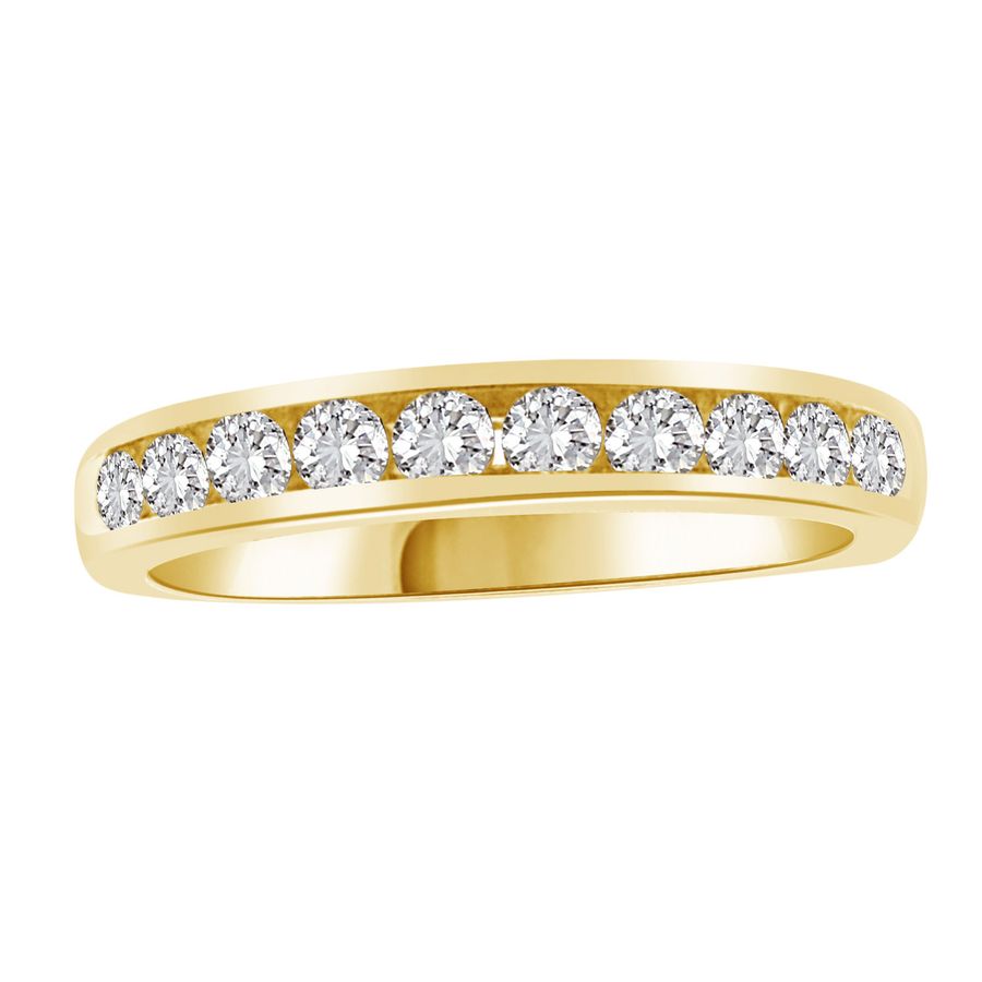 LADIES BAND 0.50CT ROUND DIAMOND 14K YELLOW GOLD - Image 1