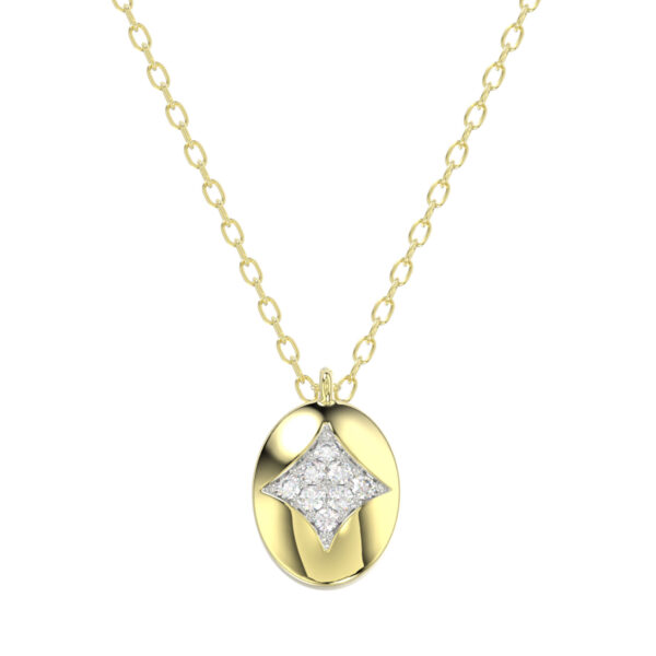 LADIES NECKLACE 0.10CT ROUND DIAMOND 10K YELLOW GOLD