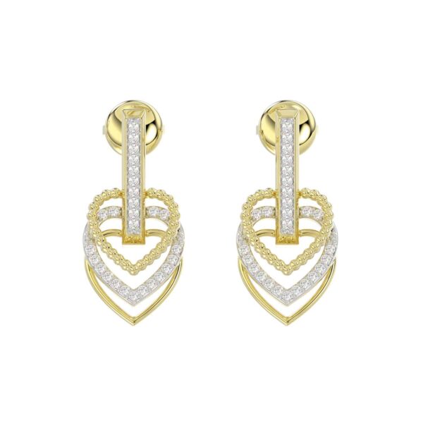 LADIES EARRINGS 0.25CT ROUND DIAMOND 14K YELLOW GOLD