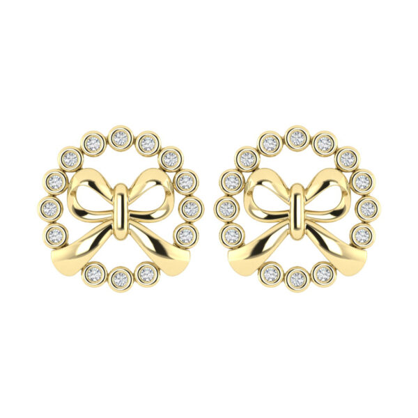 LADIES EARRINGS 0.25CT ROUND DIAMOND 10K YELLOW GOLD