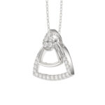LADIES PENDANT WITH CHAIN 0.13CT ROUND DIAMOND 14K WHITE GOLD - Image 3