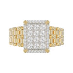 LADIES RING 1.00CT ROUND DIAMOND 10K YELLOW GOLD - Image 5