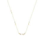 LADIES NECKLACE 0.16CT ROUND/PEARL DIAMOND 14K YELLOW GOLD