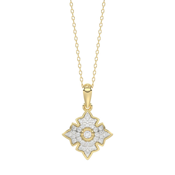 LADIES PENDANT 0.25CT ROUND DIAMOND 10K YELLOW GOLD