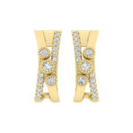 LADIES EARRINGS 0.30CT ROUND DIAMOND 10K YELLOW GOLD