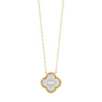 LADIES PENDANT 0.25CT ROUND/BAGUETTE DIAMOND 10K YELLOW GOLD