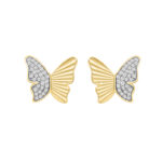 LADIES EARRINGS 0.16CT ROUND DIAMOND 10K YELLOW GOLD