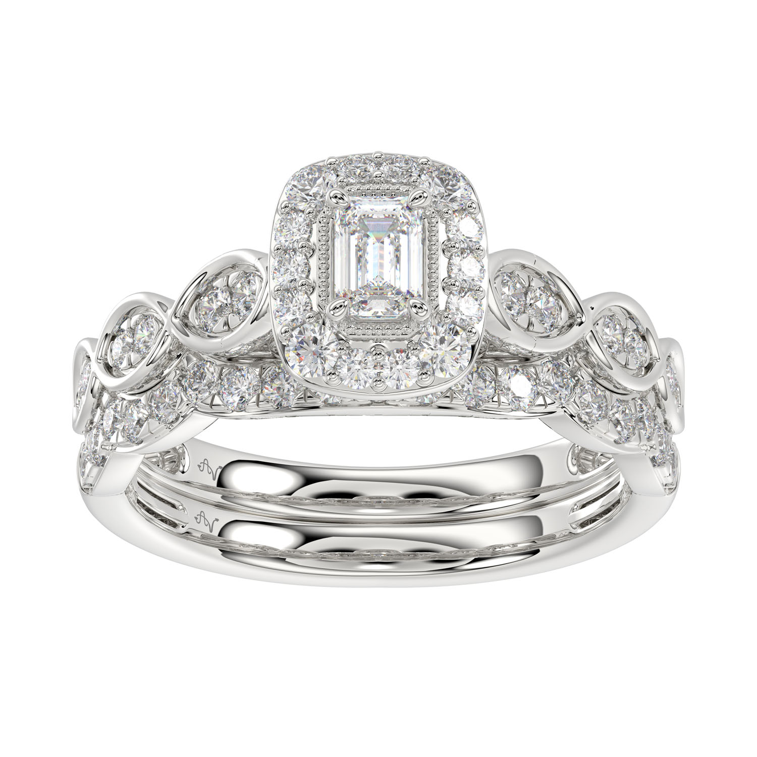 LADIES BRIDAL SET 1.00CT ROUND DIAMOND 14K WHITE GOLD (SI QUALITY) - Image 1