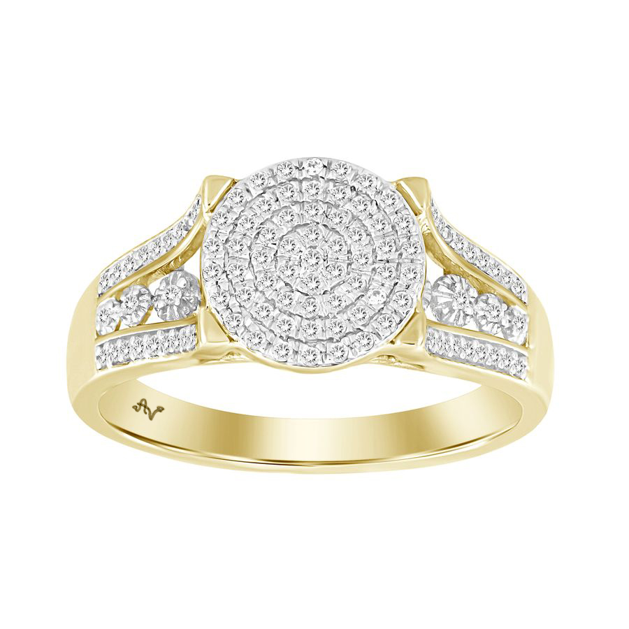 LADIES RING 0.20CT ROUND DIAMOND 10K YELLOW GOLD - Image 1