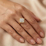 LADIES RING 0.25CT ROUND/BAGUETTE DIAMOND 10K YELLOW GOLD - Image 6