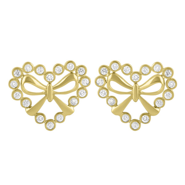 LADIES EARRINGS 0.25CT ROUND DIAMOND 10K YELLOW GOLD