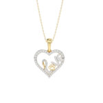 LADIES PENDANT 0.20CT ROUND DIAMOND 14K YELLOW GOLD